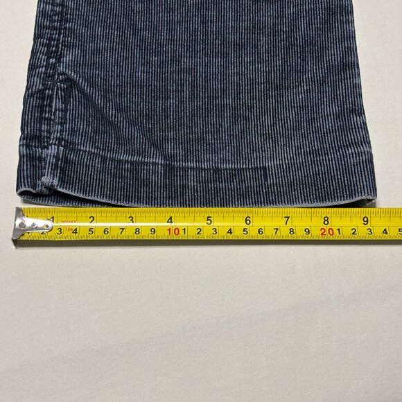 Express Stretch Navy Corduroy Pants Womens 3/4 Inseam 32 Straight Leg Ankle Slit - Picture 12 of 13